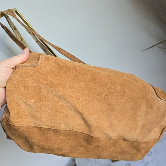 Haute Hippie New Merci Suede Leather Cinched Tote Shoulder Bag Purse & Pouch - Picture 7 of 15